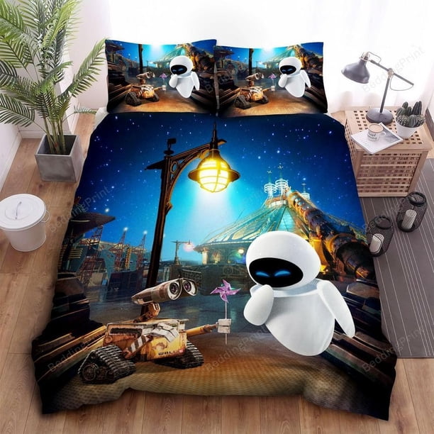 Wall E Giving Eve A Pinwheel Scene Quilt Duvet Cover Set Home Textiles Bedspread3-Piece Bedding Set