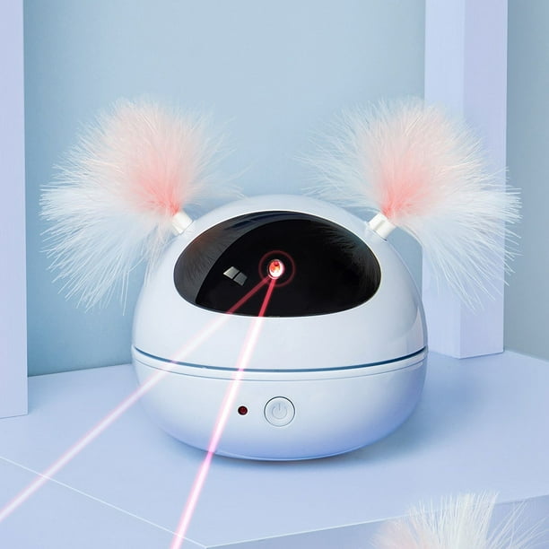 Interactive Automatic Cat Toy - Laser Light & Feathers for Hours of Fun - No Batteries Needed!