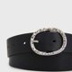 thumbnail image 3 of Cinturón Mujer Hebilla Ovalada Martillada Para Jeans negro Talla Única, 3 of 4