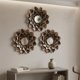 thumbnail image 2 of Set 3 Marcos De Espejos Decorativos Flor Para Pared Hogar negro, 2 of 6