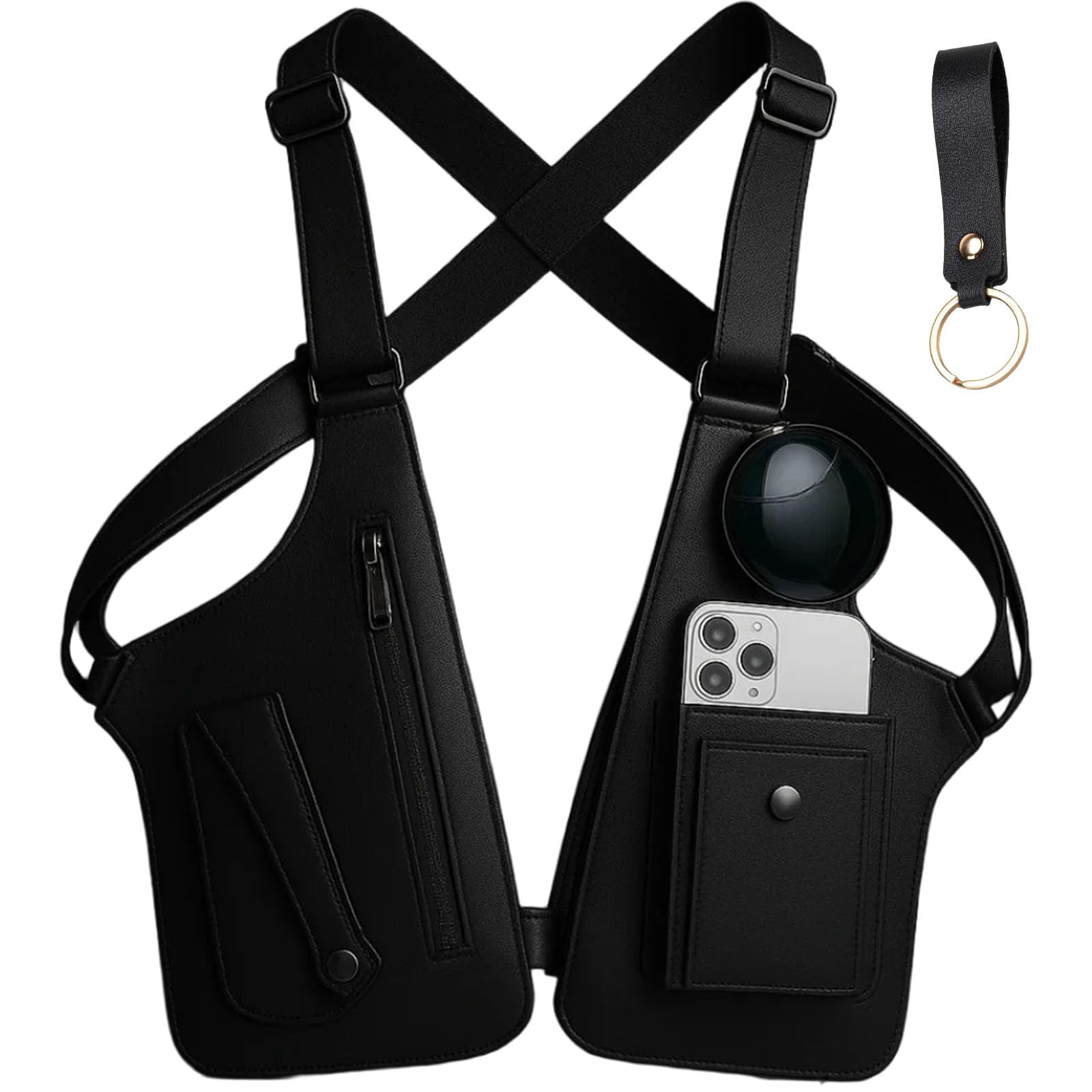 Bandolera Levence Premium Leather Anti-theft Black