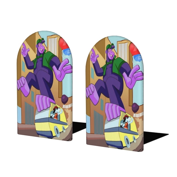El Gran Show de la Uva Mono Sujetalibros decorativos temáticos, tope para estantería con base antideslizante, uso dual para hogar y oficina - 2 piezas