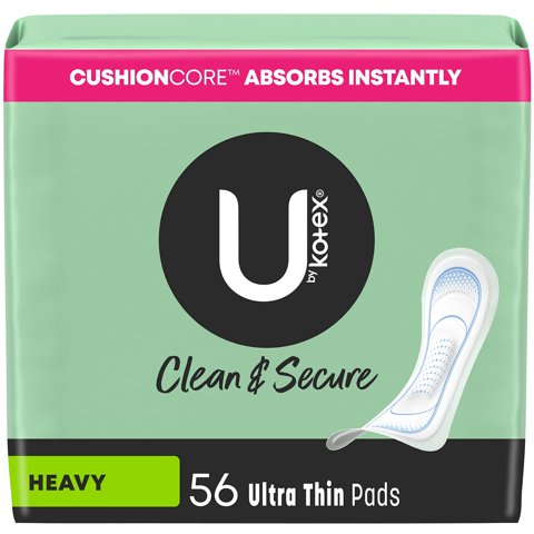 Almohadillas Sanitarias U By Kotex Ultra Thin Clean & Secure X56