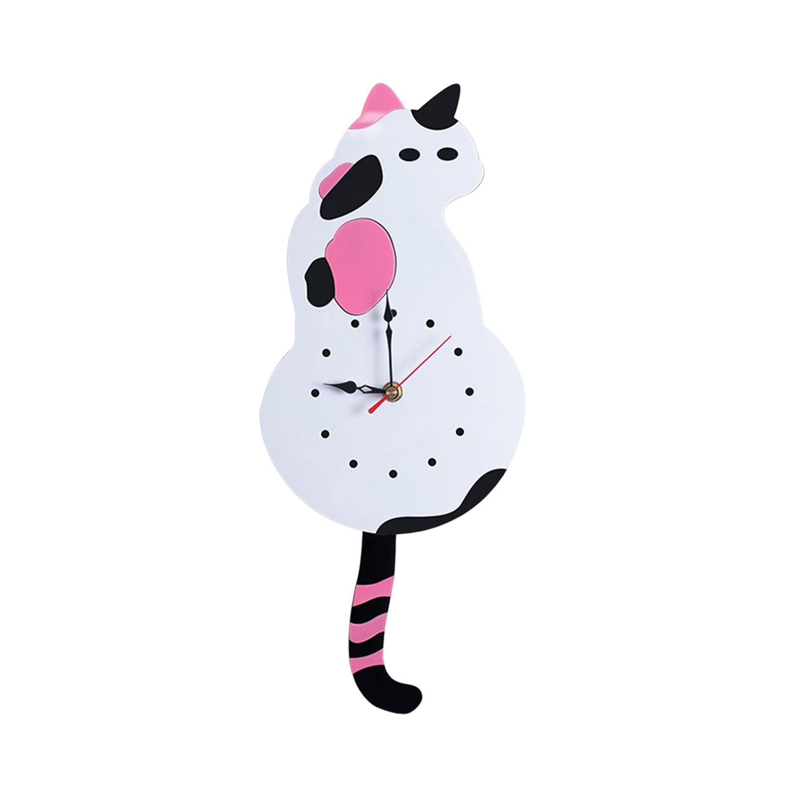 Bothyi - Reloj De Gato, Péndulo, Adorno De Regalo, Decoración De Pared Para Dormitorio Y Niños