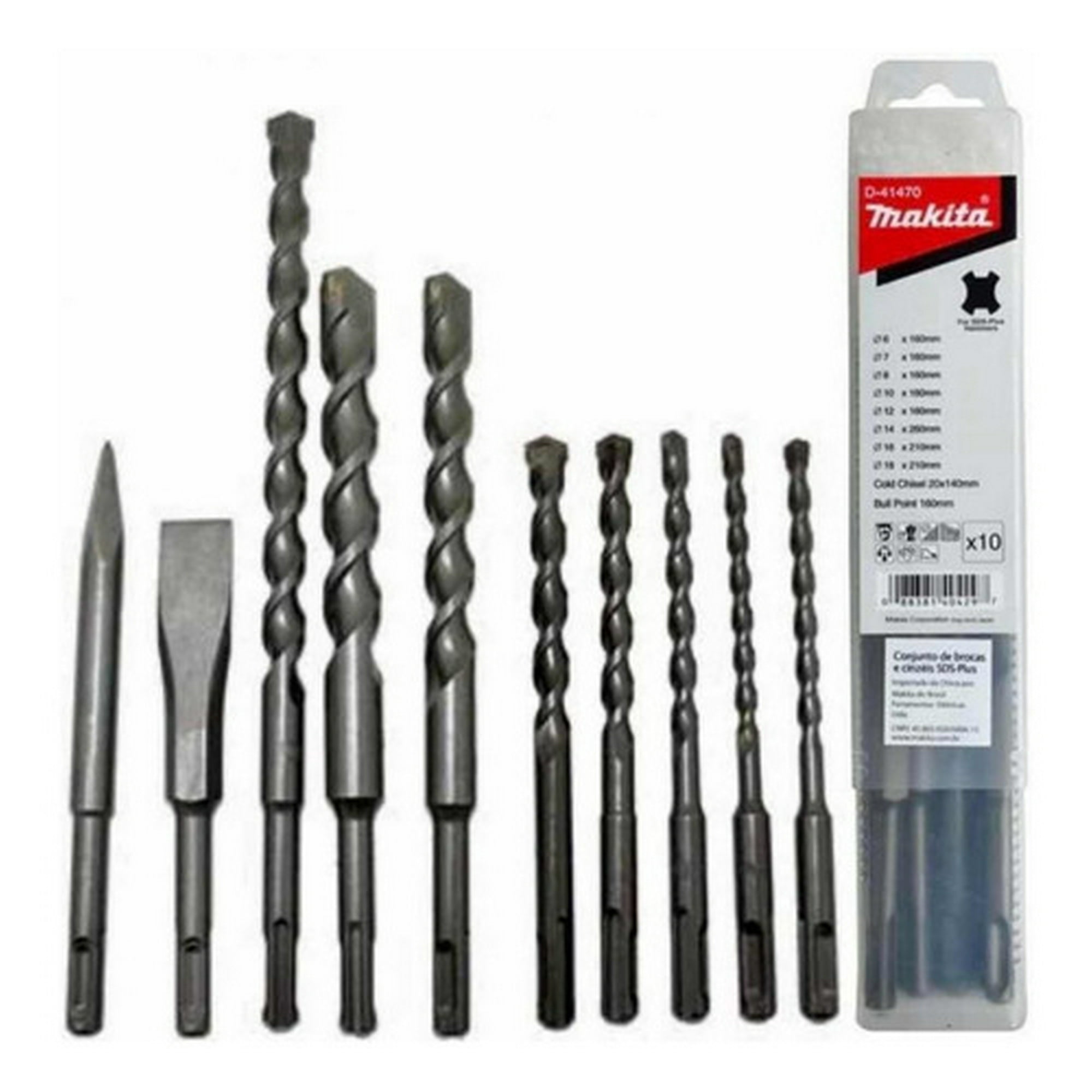 Makita - Set 10 Pcs Brocas Cincel Sds-plus D-41470