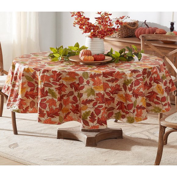 Mantel Newbridge 152x213 cm Ovalado con Hojas de Otoño