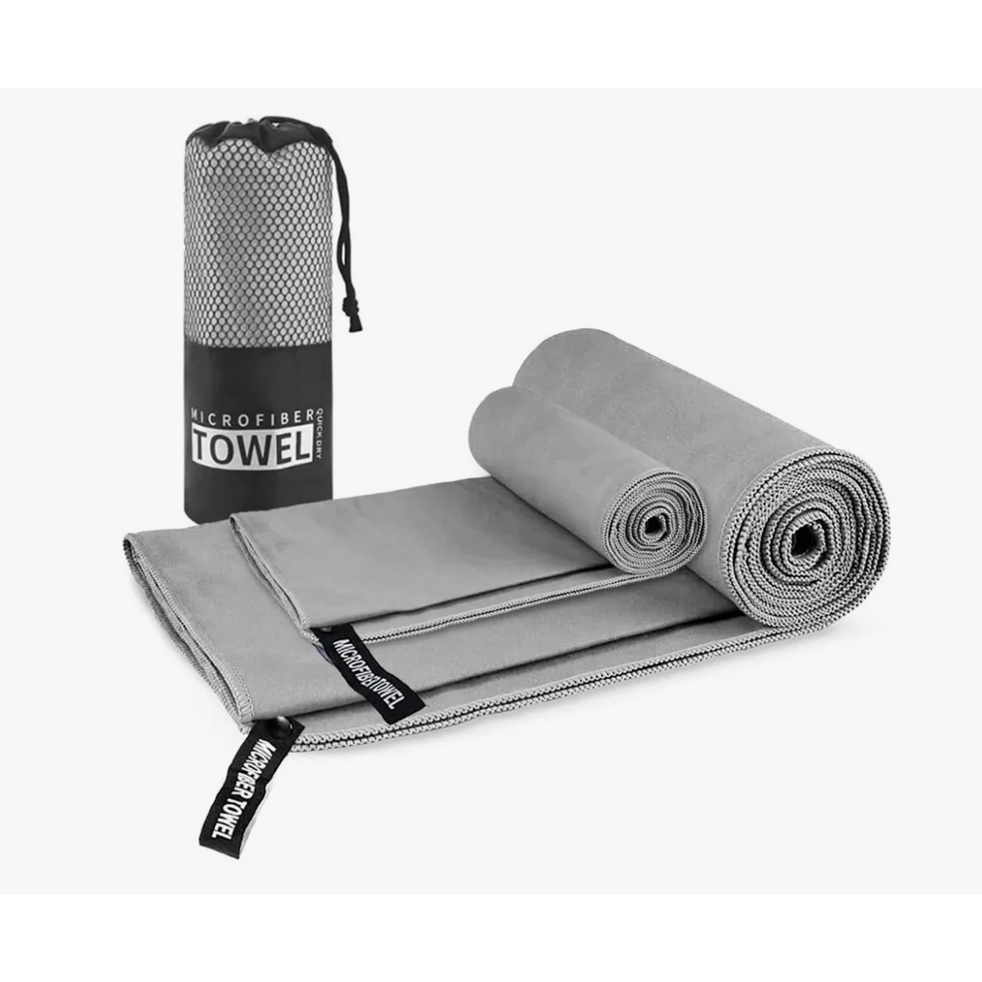 Atlas - Pack X2 Toallas Microfibra Gris