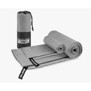 Atlas - Pack X2 Toallas Microfibra Gris