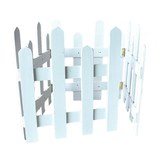 Valla de madera Valla de madera para jardín, longitud de 120 cm, valla decorativa para bordes de paisaje, valla de estacas para césped, árboles y maci Blanco Alto 35cm