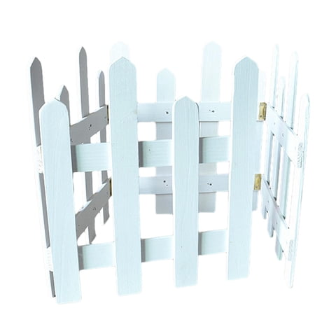 Magideal - Valla De Madera Valla De Madera Para Jardín, Longitud De 120 Cm, Valla Decorativa Para Bordes De Paisaje, Valla De Estacas Para Césped, Árboles Y Maci Blanco Alto 35Cm