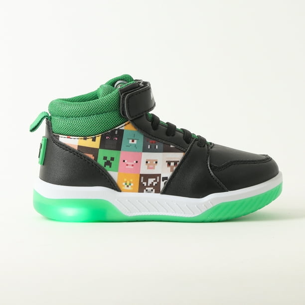 Zapatillas Con Luces Niño Cube Negro Minecraft