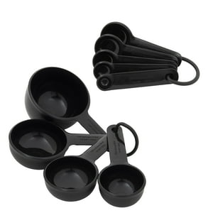Juego De Tazas Y Cucharas Medidoras Kitchenaid Universal De 9 Piezas, Color Negro