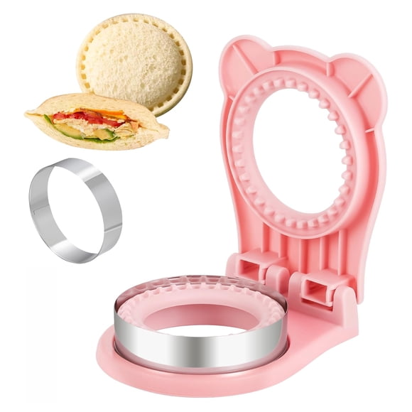 Sandwichera CHICHAUS Uncrustable Pocket con forma de círculo, rosa