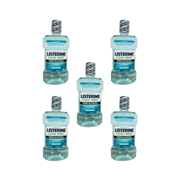 Pack 5 Enjuague Bucal Listerine 1l Cool Mint Protección Oral