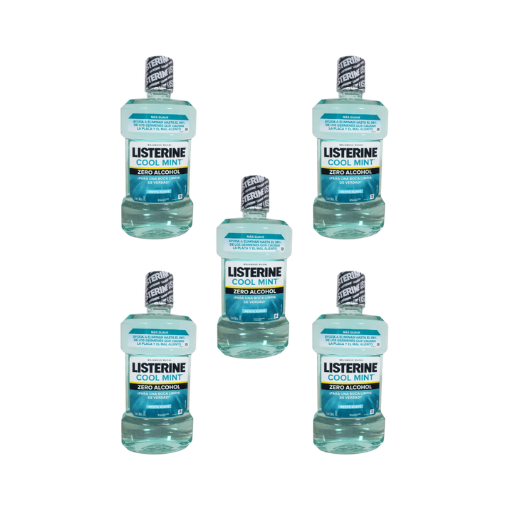 Pack 5 Enjuague Bucal Listerine 1L Cool Mint Protección Oral