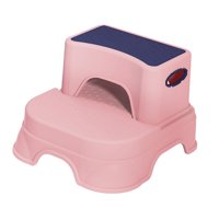 Magideal - Taburete Con Peldaños Doble Para Pequeños Taburete Con Peldaños Para Inodoro Entrenamiento Estable Antideslizante Taburete De Dos Peldaños Para Rosa