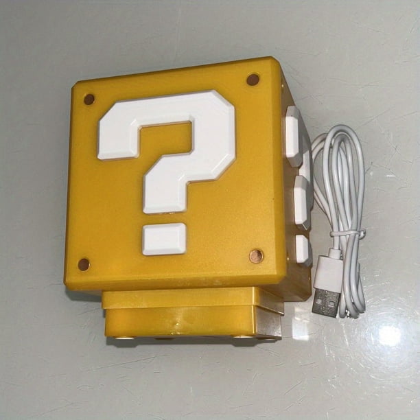Fun Creative LED Question Mark Sound Night Light, Square Brick USB Charging Desktop Induction Night Light, Gifts For Kids