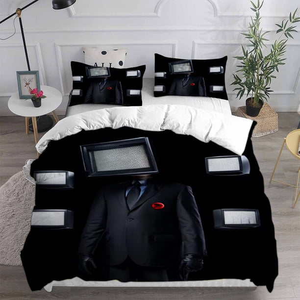 Skibidi Toilet Speakerman Bosses Duvet Cover Bedding Set Pillowcase Quilt3-Piece Bedding Set (1 Duvet Cover + 2 Pillow Shams)