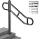thumbnail image 1 of Barandilla VEVOR de un solo poste para exteriores, de 1 a 3 escalones, acero al carbono, 1 of 3