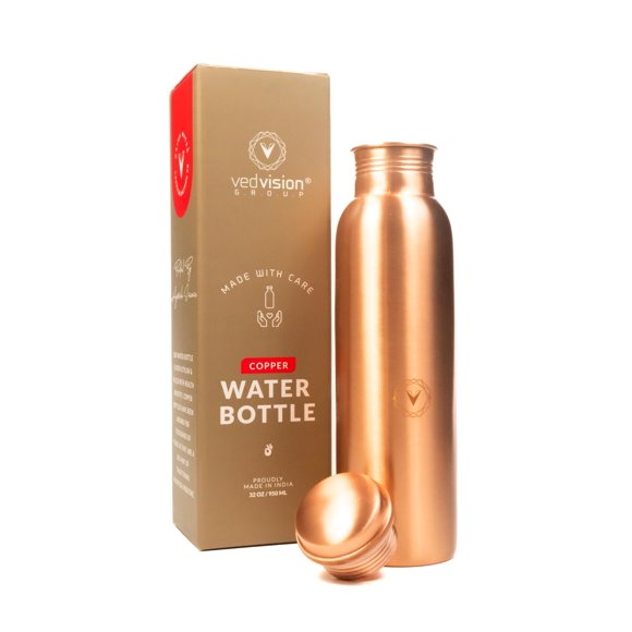 Botella de Agua de Cobre VedVision 950 ml a Prueba de Fugas para Viaje