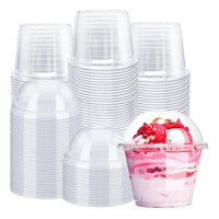 Genérica - 50Pcs Vasos 200Ml Para Postre Con Tapa Pocillos. No Bpa Para Helados, Ensaladas, Frutas, Bebidas, Etc.