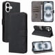 thumbnail image 1 of Funda Billetera para iPhone 16 con Soporte - Cartera de Cuero con Ranuras Negro, 1 of 5