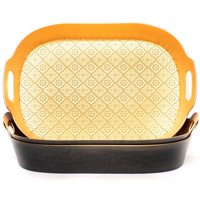 Wakeshome - Set 3 Bandeja Brillante Ovalada Para Desayuno De Plastico