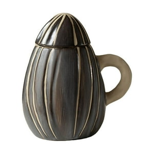 Genérico - Taza De Cerámica Divertida Con Tapa, Tazón Taza Creativa Bonita Para Leche, Zumo De Naranja, Agua