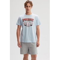 Fashionspark - Polera Hombre Print Posicional Celeste