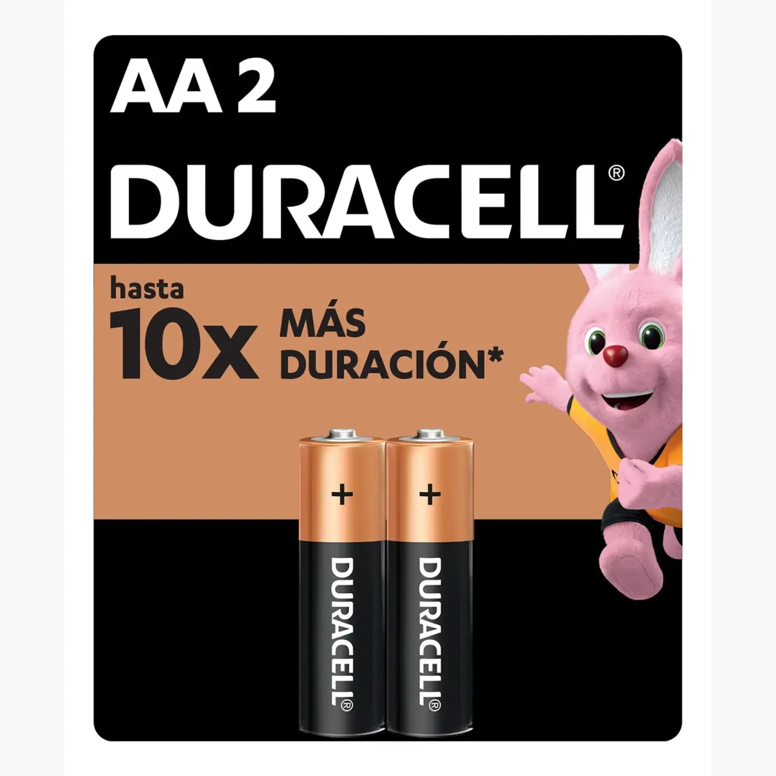 Pila Duracell Aa, (2 Pilas, Batería Doble A, Dura Más)