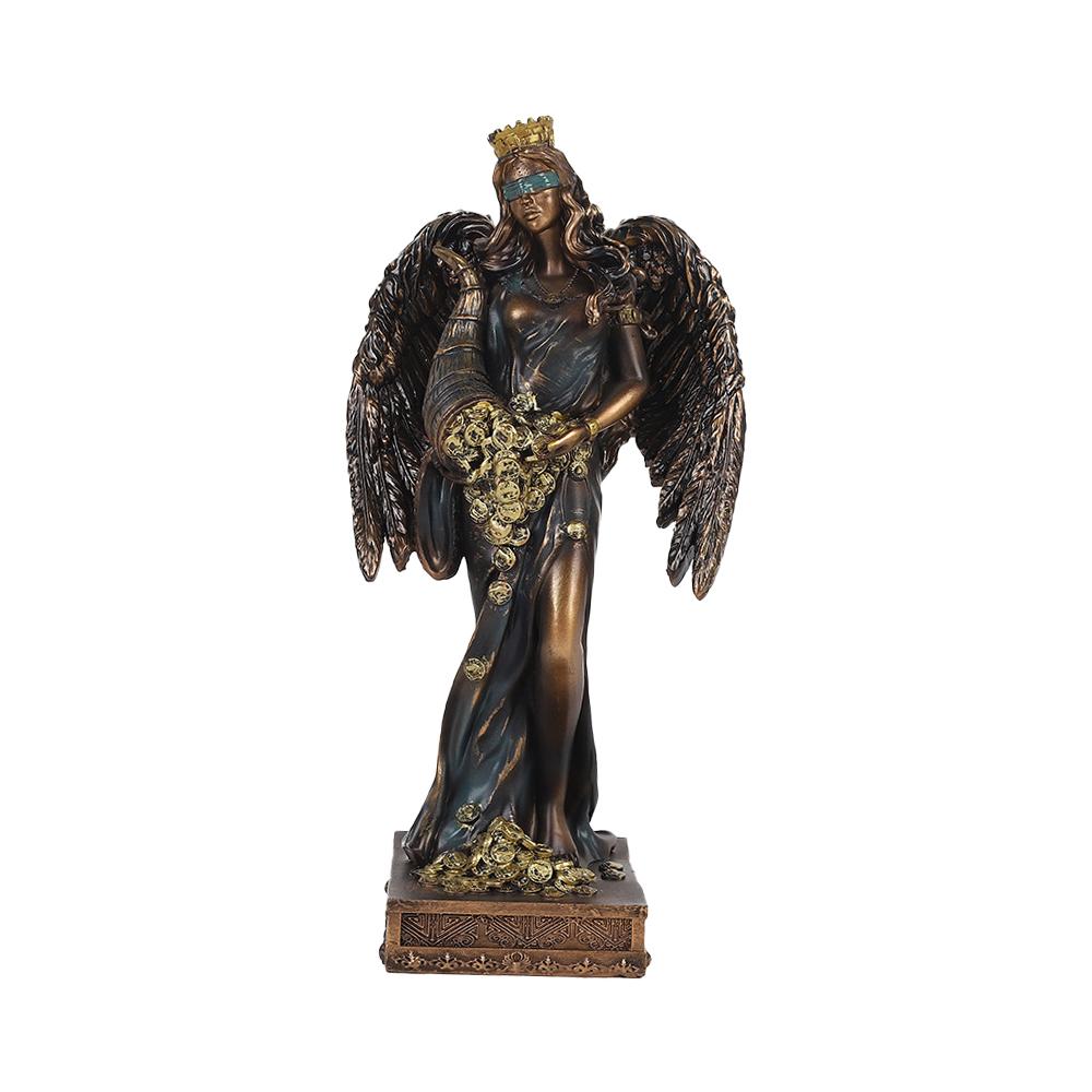 Magideal - Estatua De Resina Escultura Coleccionable Figura De Fortuna Con Diseño Mitológico Material Fino Y Trabajo Detallado Adecuado Para Mesa Oficina S 87 Cm X 11 Cm X 281 Cm