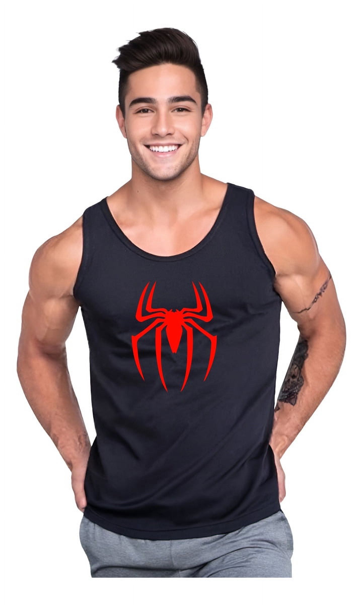 Persodesign - Polera Spiderman Superheroe Musculosa Tank Gym Pesas Talla L Negro Hombre
