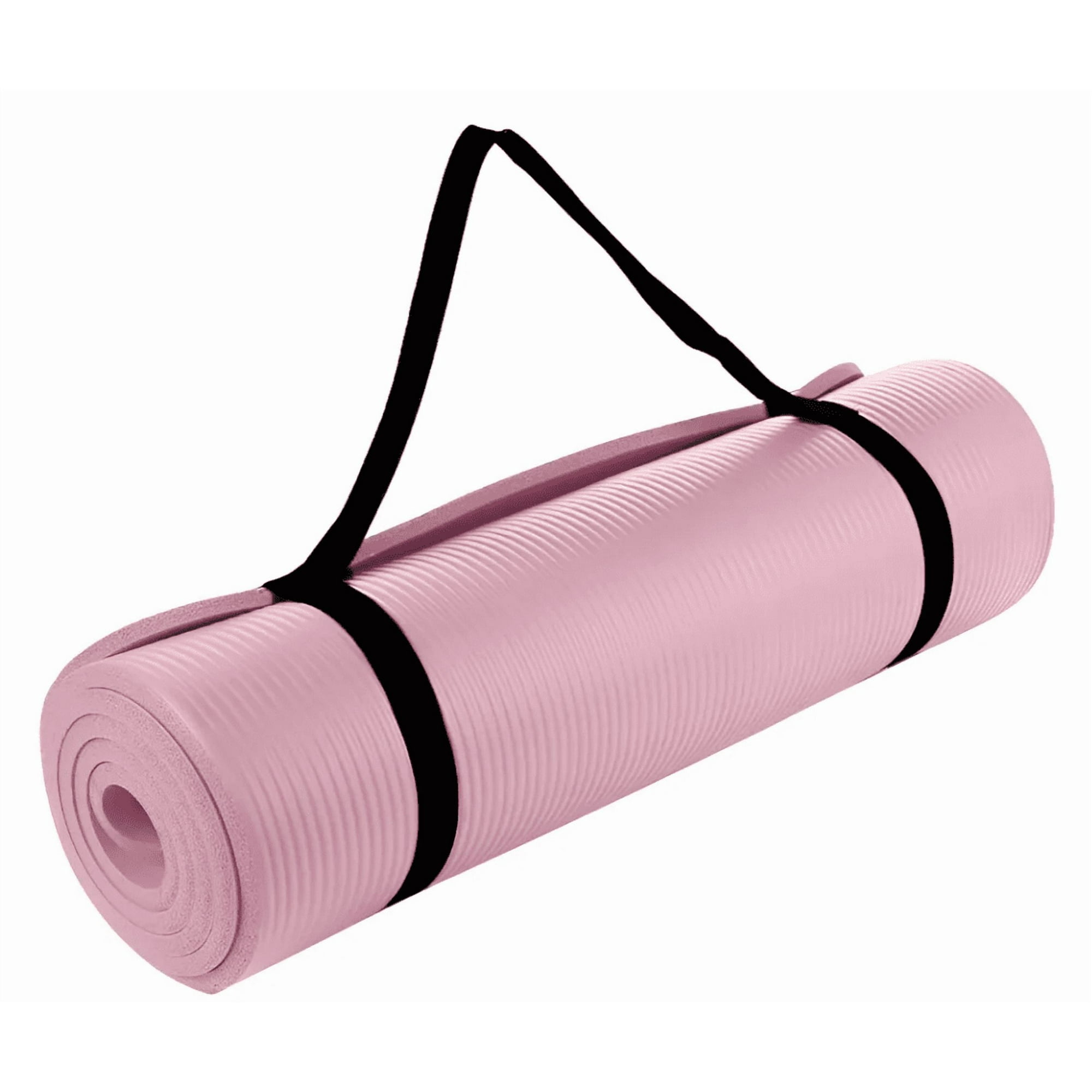 Madokin - Mat Yoga Colchoneta Ejercicio Grueso 10mm Bolso Y Correa Color Rosa Claro