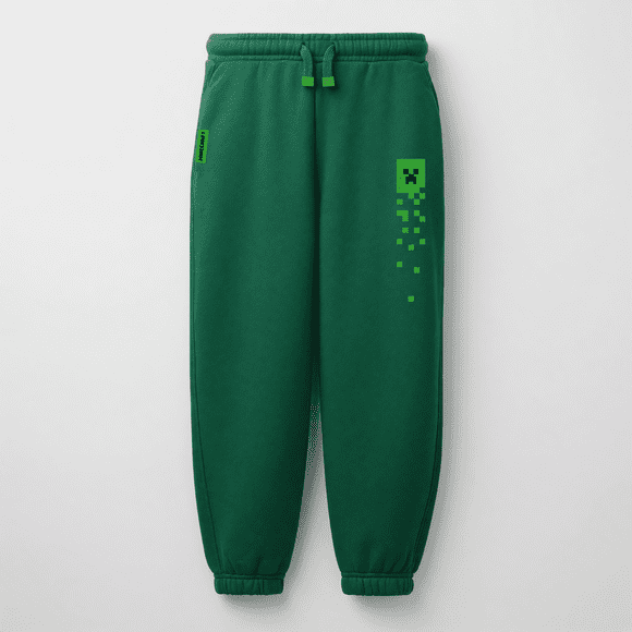 Pantalón de Buzo Niño Minecraft Creeper Verde