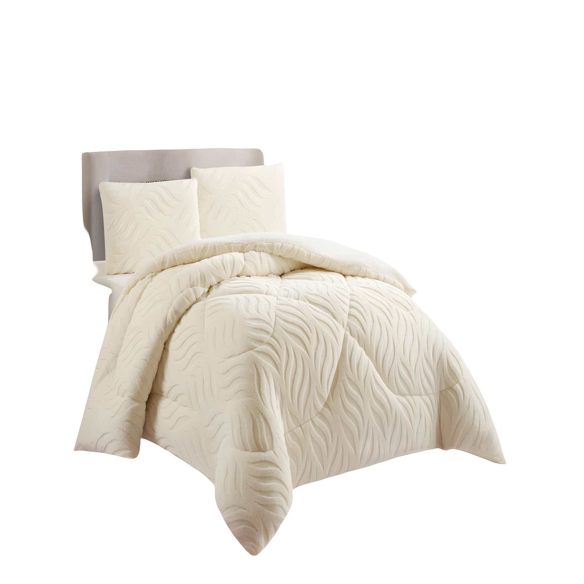 Genérico - Cobertor Texturizado De Invierno Rb 2 Plazas Blanco Invierno