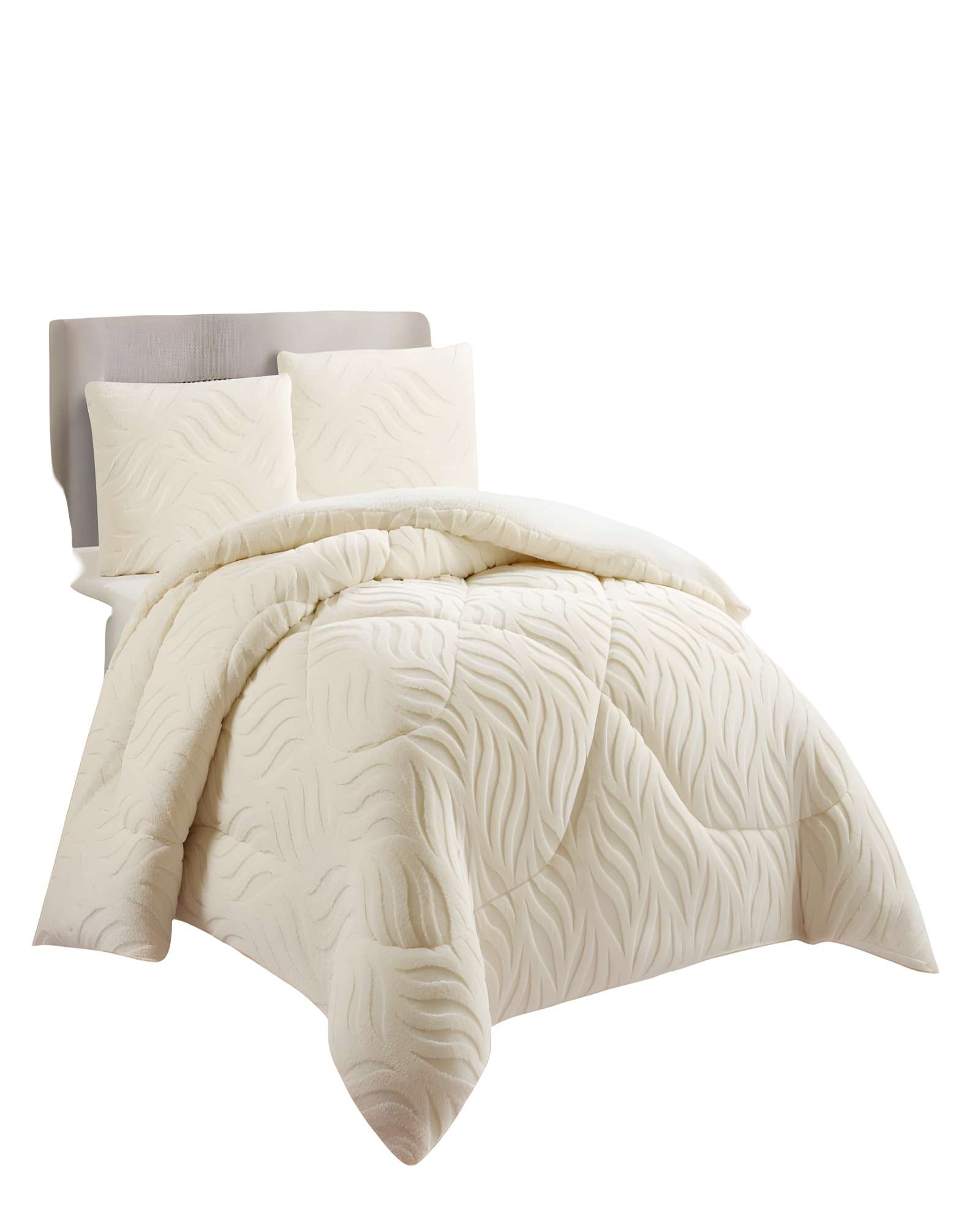 Genérico - Cobertor De Inverno Texturizada Diseño 02 2 Plazas Beige