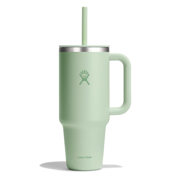 Vaso de viaje Hydro Flask de 1,2 L con asa, tapa y color verde pajizo