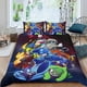 thumbnail image 2 of Mega Man Conjunto de sábanas temático, trío de piezas, cómodo y amigable con la piel, diseño único, regalo de decoración para el hogar para familiares, amigos y fans, 90 cm * 190 cm, 2 of 6