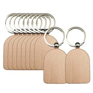 Magideal - 10 Uds Llavero De Madera Llavero De Madera En Blanco Diy Colgante Bolsa De Coche Colgante Llavero Etiquetas Para Manualidades Pintura Fabricación De 35 Cm X 49 Cm