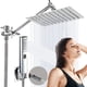 thumbnail image 1 of 1set 2-in-1 Shower Head with Handheld Spray - 8'' Rain Square High Pressure Shower Head with 9'' Extension Arm and 78'' Hose - Includes Shower Holder for Easy Installation, 1 of 5