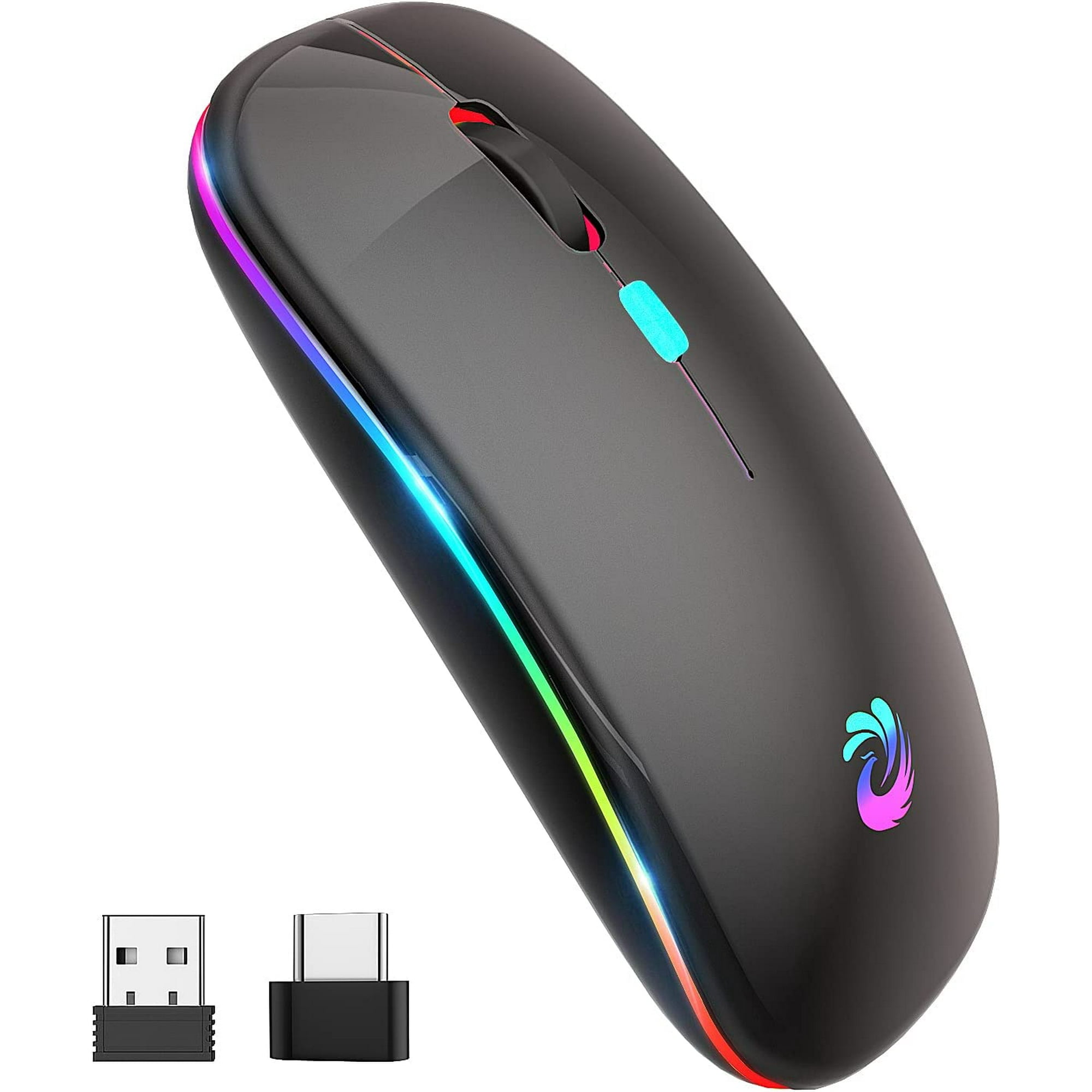 Impormaipu - Mouse Raton Recargable Usb Bluetooh Para Mac Y 2,4ghz Conex