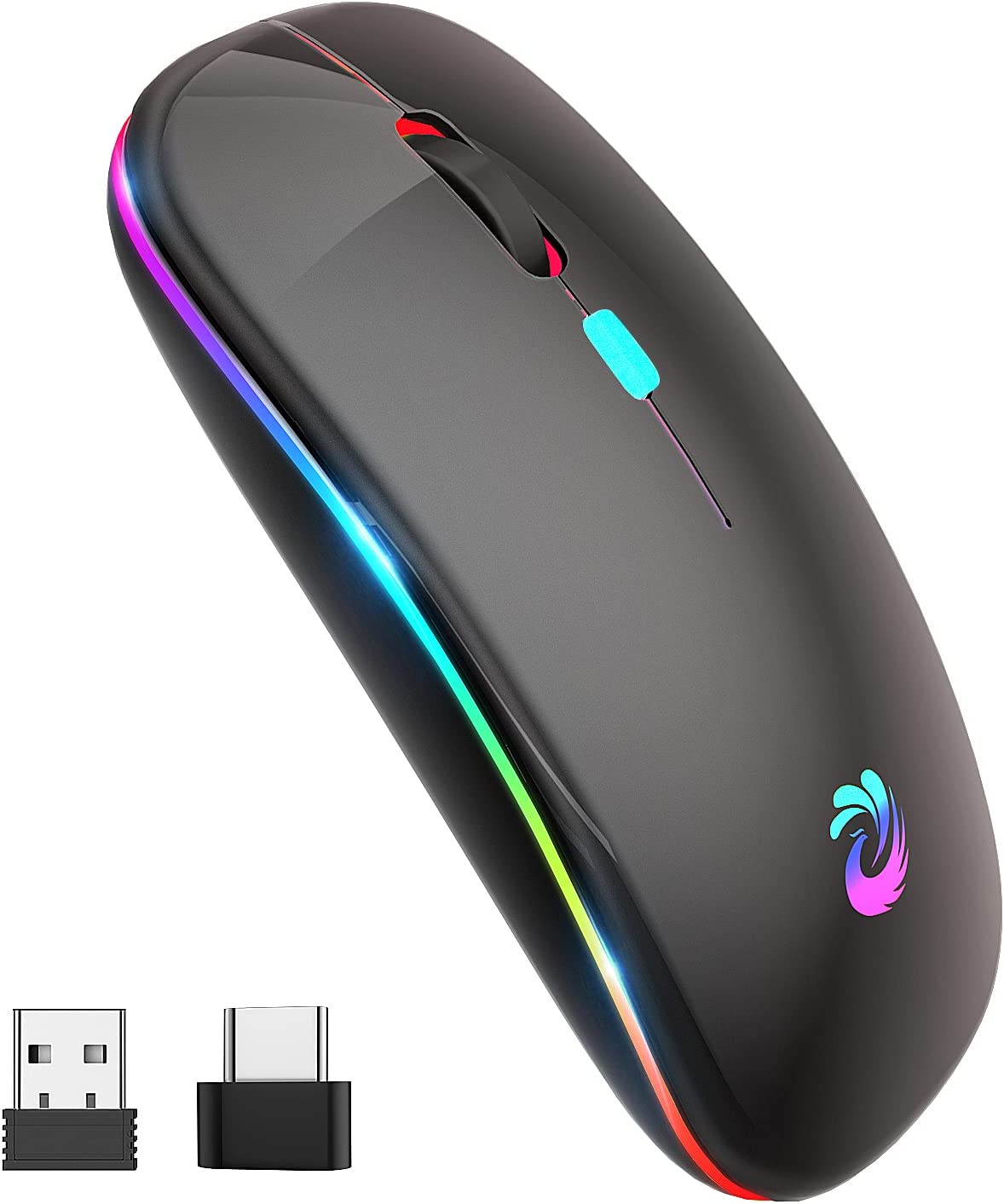 Impormaipu - Mouse Raton Recargable Usb Bluetooh Para Mac Y 2,4Ghz Conex