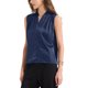 thumbnail image 4 of INSPIRE CHIC Top de Tirantes de Seda Satinada con Escote en V y Detalle Fruncido para Mujer en Verano M Azul Oscuro, 4 of 6