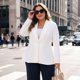 thumbnail image 3 of Agnes Orinda Chaquetas de Talla Grande para Mujer de Escuela y Universidad, Cuello Chal, Botones, Casual, Traje de Trabajo, Chaqueta Peplum, 3X Blanco, 3 of 7
