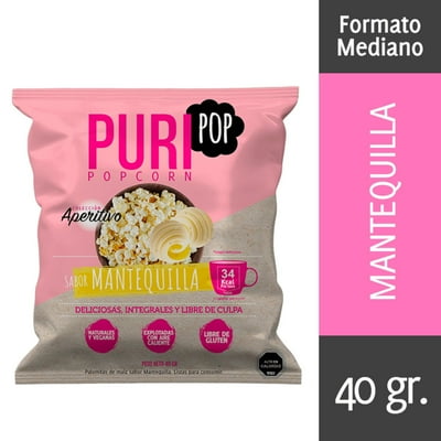 Puripop Popcorn Sabor Mantequilla 40 G Purisnacks
