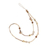 Magideal - Elegante Pulsera Con Dije Para Teléfono Celular, Cordón De Perla De Moda Para Teléfono Celular, Pulsera De Perla, Llavero, Decoración Para Teléfono Ce Café