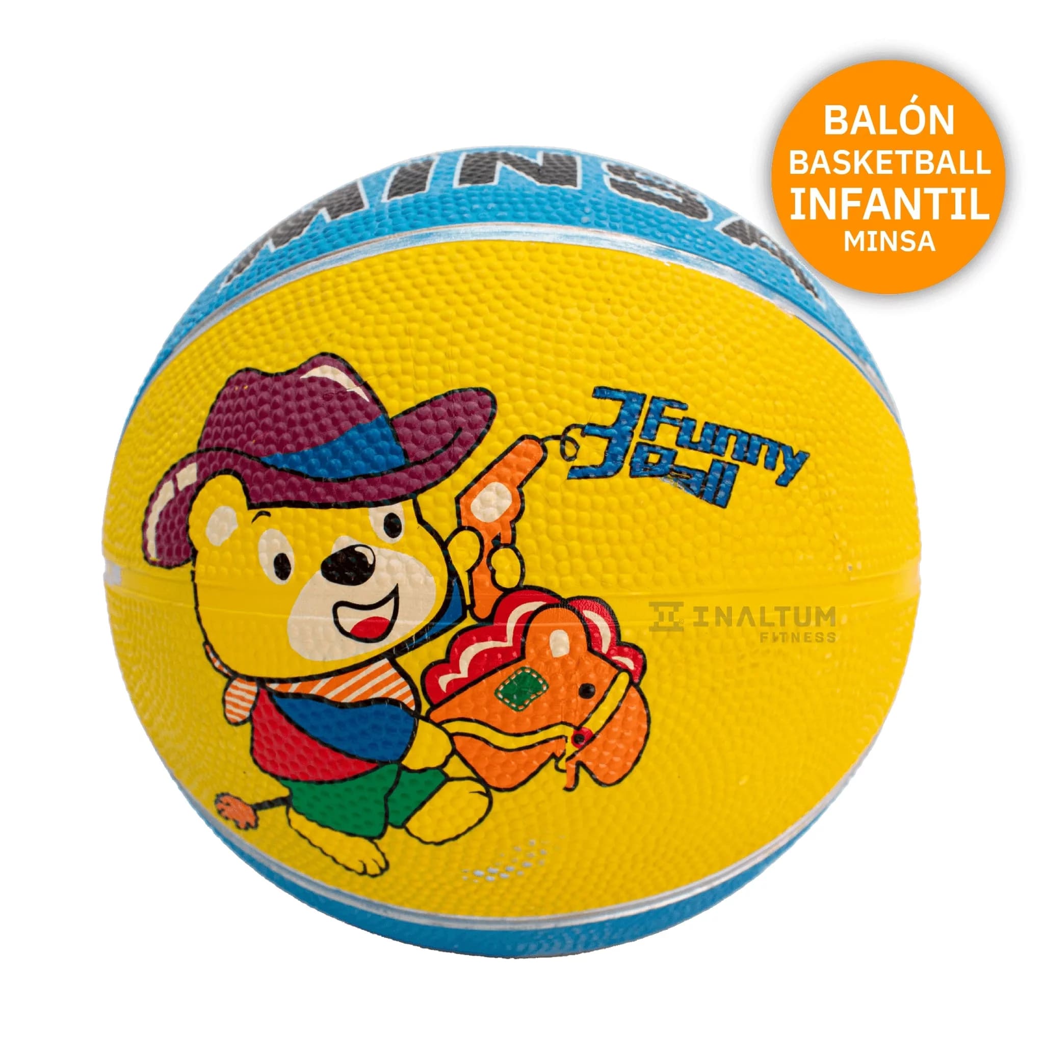 Inaltum Fitness - Balón Basketball Minsa Infantil Niño Amarillo Y Azul