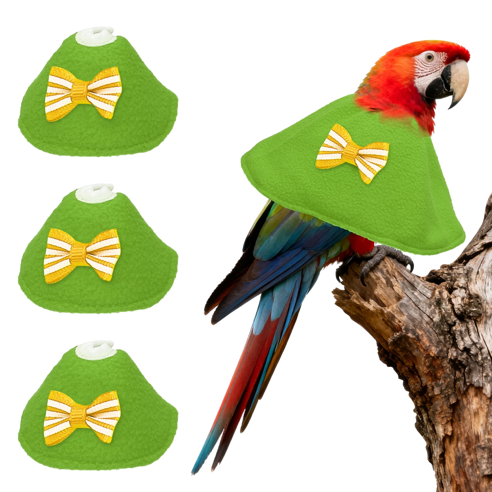 Collares para Aves Uxcell, Collar Cónico Protector de Recuperación, Conos Ajustables Suaves Anti-Mordeduras para el Cuello de Plumas (Verde, XS, 3 Piezas)
