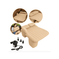 Genérico - Colchón Inflable Con Compresor Y 2 Almohadas 130X80X40 Beige