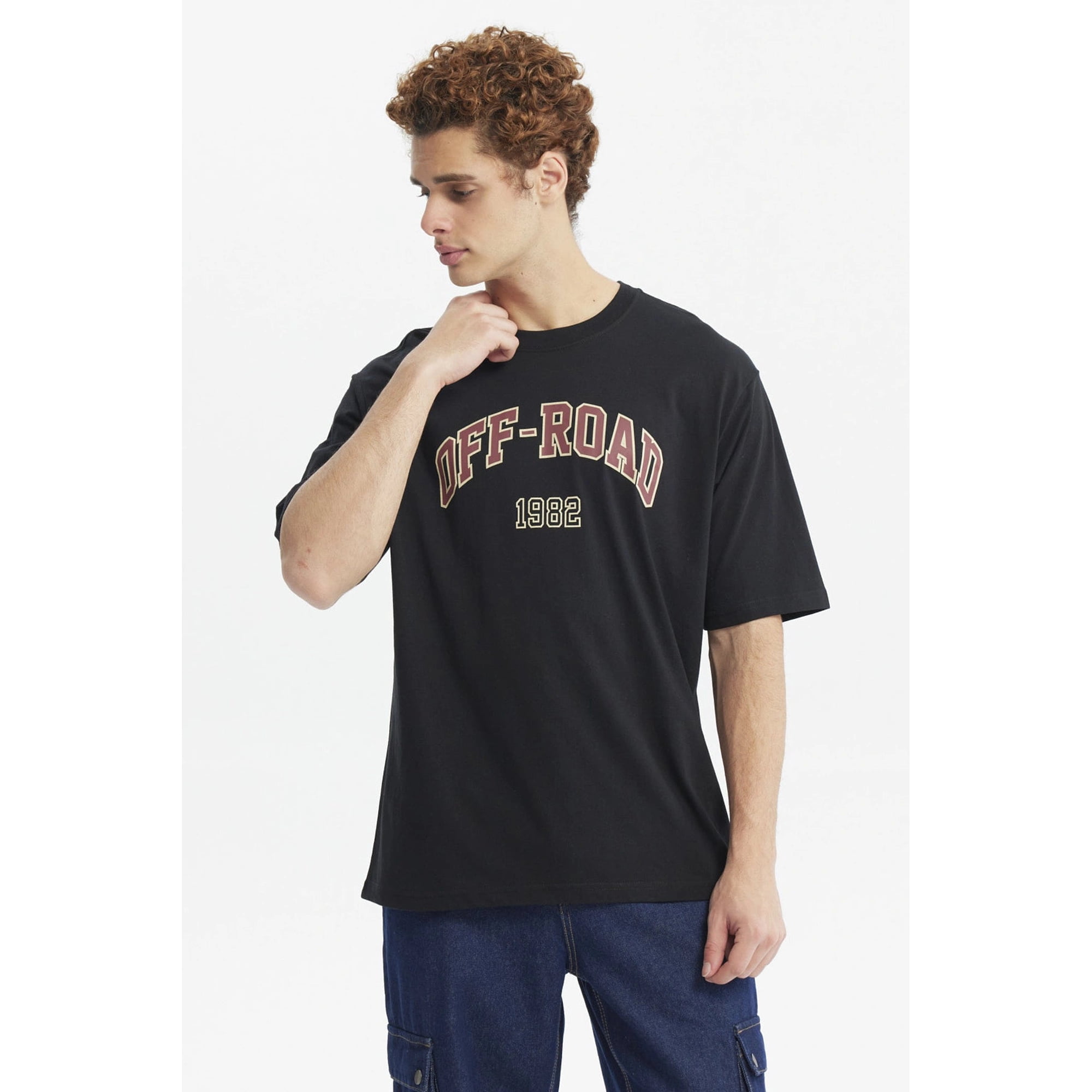Fashionspark - Polera Hombre Oversize Estampada Negro